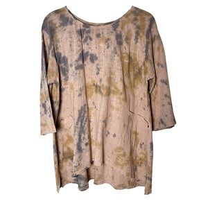 Schmatta Chic 100% Cotton Tie Dye Tunic Top Flowy Boho Lagenlook Art to Wear